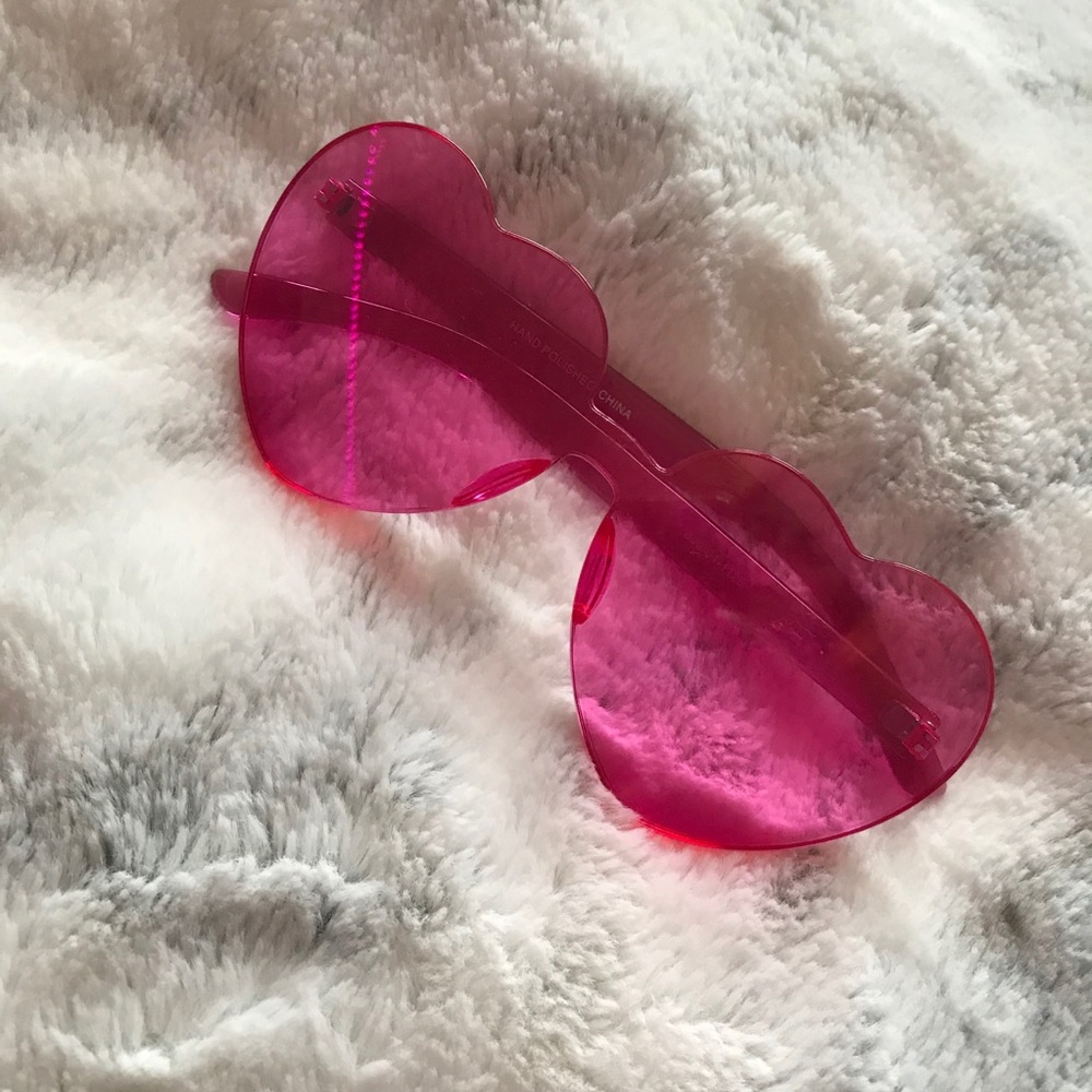 Pink heart shaped glasses